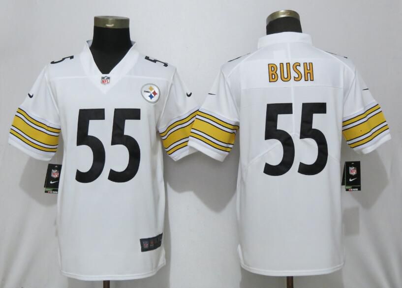 Men Pittsburgh Steelers #55 Bush White Nike Vapor Untouchable Player NFL Jerseys->women nfl jersey->Women Jersey